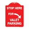 Signmission Stop Here for Valet Parking Right Arrow, Red & White Aluminum Sign, 18" x 24", RW-1824-22853 A-DES-RW-1824-22853 - alternate 1